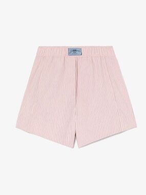 GANNI Pink Striped Elasticated Organic Cotton Boxer Shorts Size Small/4 NWOT new